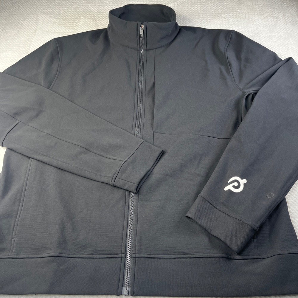 Lululemon x Peloton Sojourn Jacket Mens XXL Black Full Zip Track Mock Neck Logo - Picture 2 of 8